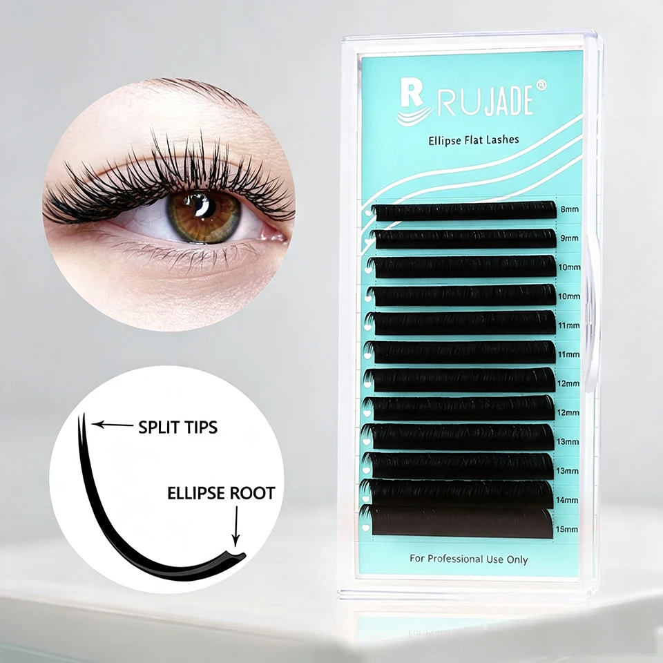 Eyelash Extension Human Hair - RUJADE Faux Mink Lash Ellipse Flat