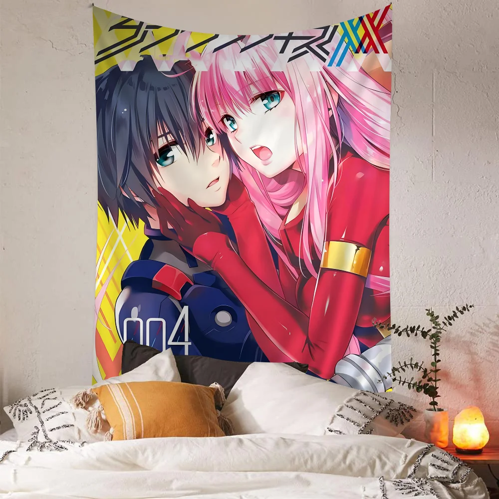 Anime Darling In The Franxx Anime Tapestry Hanging Tarot Hippie Wall Rugs Dorm Wall Hanging Sheets