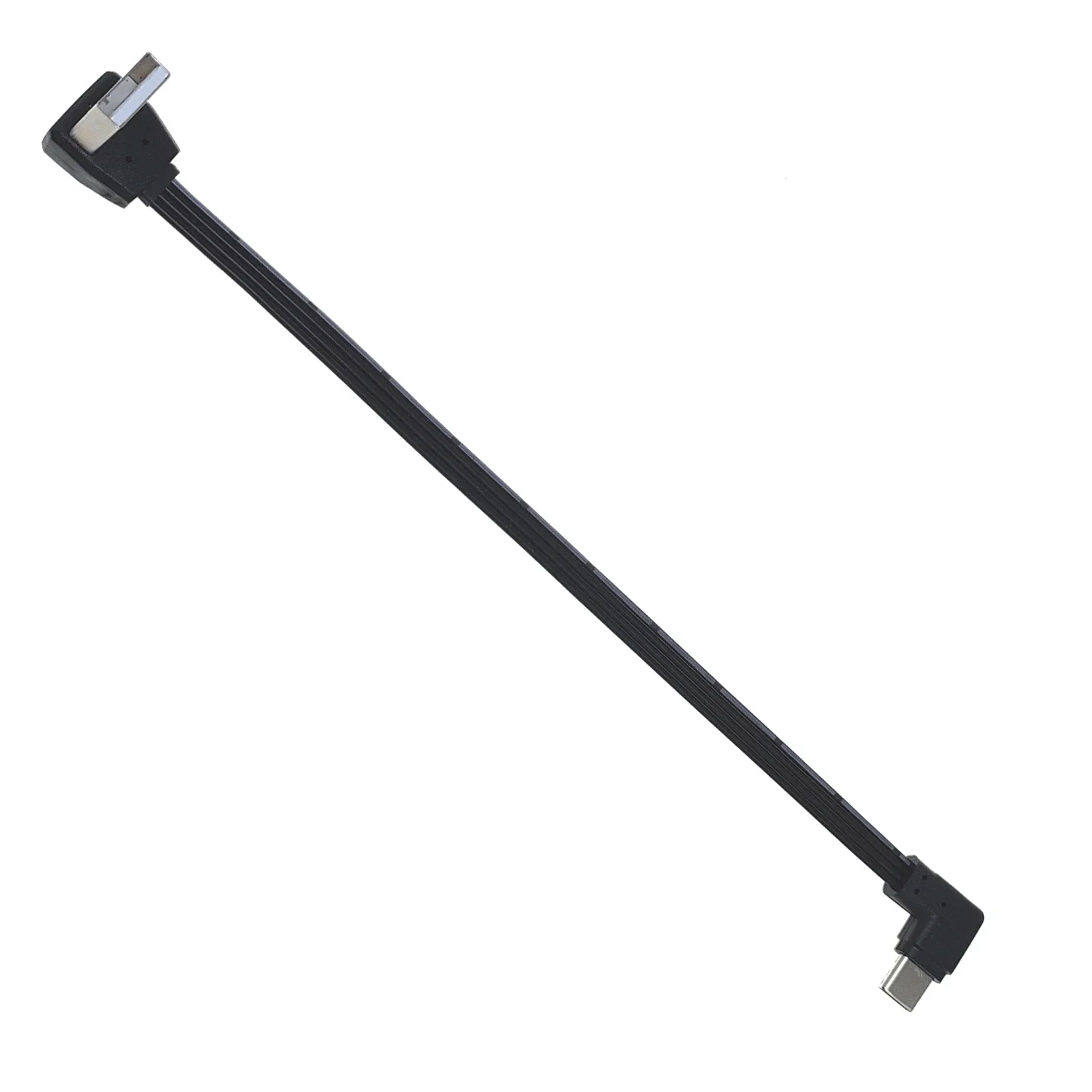 Cable de datos plano con curva de 90 grados, cable de carga, adaptador USB AM, codo tipo C, extremo recto, 10CM-100CM