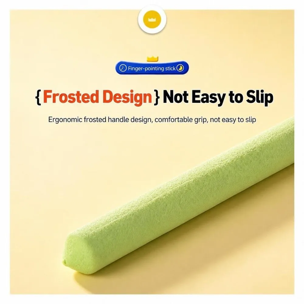 Non-Slip Handle Retractable Reading Stick Finger Design Extendable Teaching Pointer Pointing Rod Blackboard Whiteboard