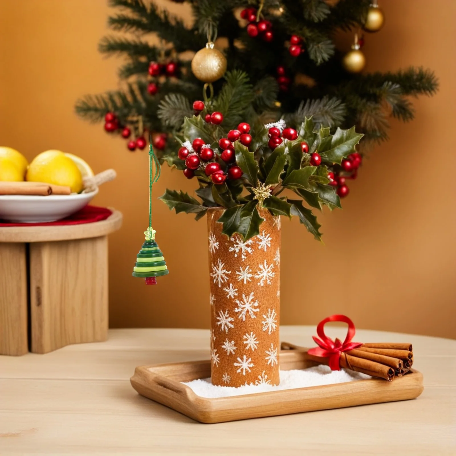 

1 set 1 Set Christmas Tree Decorating Kit Diy Button Ornament Craft For Family Holiday Activity Portable Beginner Xmas Craft