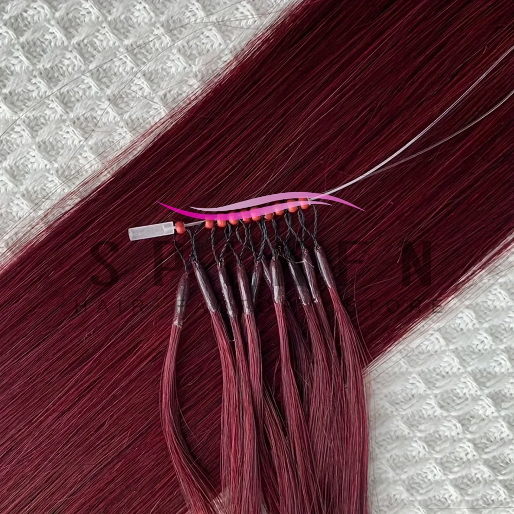 8D Human Hair Extensions 12-22 inch Nano Ring Link Extensions Machine Remy Human 30g Microlink Beads Hair 50pcs/pack for Women