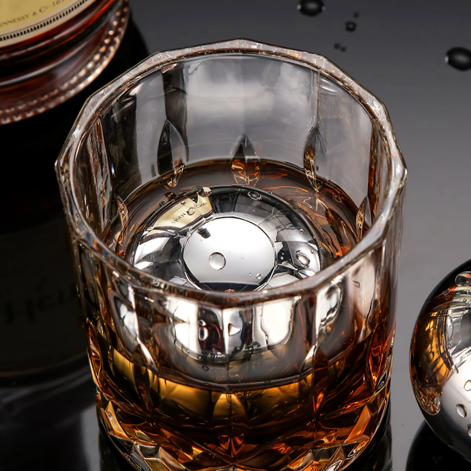 Bolas de hielo de acero inoxidable, esferas suaves reutilizables, mantienen el sabor seguro para bebidas de whisky, bebidas refrescantes, cubitos de hielo de acero inoxidable, 2 uds.