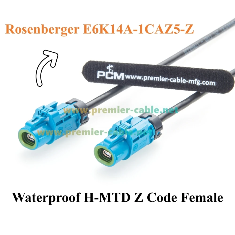 Rosenberger E6K14A-1CAZ5-Z H-MTD Female to Female Automotive Ethernet ip67 Cable 10Gbps 100/1000BASE-T1 for ADAS Camera Robotaxi