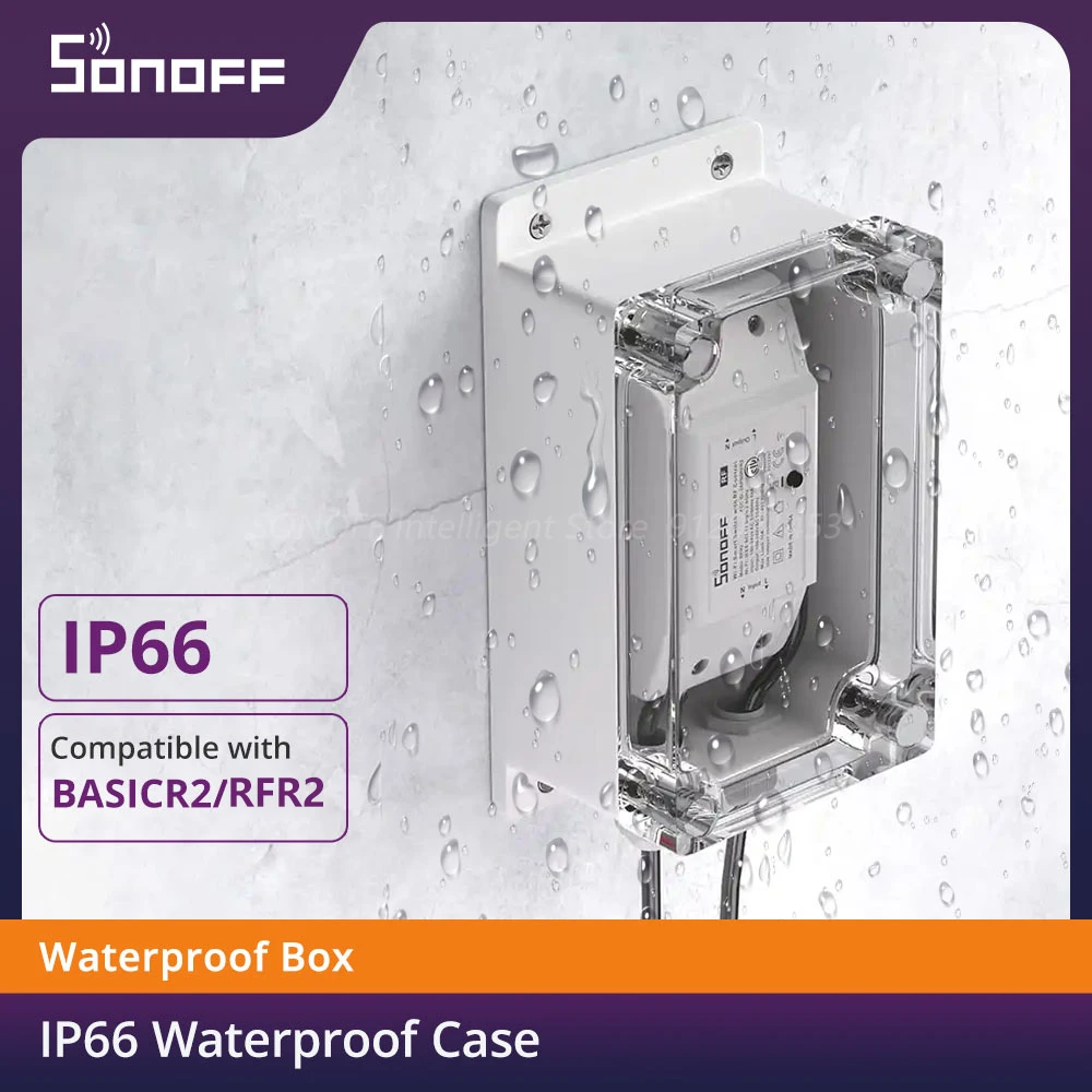 SONOFF IP66 Waterproof Case Dust-proof Box Smart Home Accessories for Outdoor Using, work with SONOFF BASICR2 / RFR2