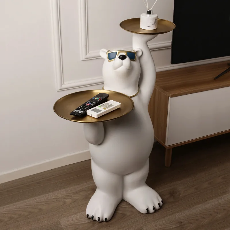 Polar bear sofa side cabinet small end table corner several artistic creative cartoon animal modeling bedside table shelf