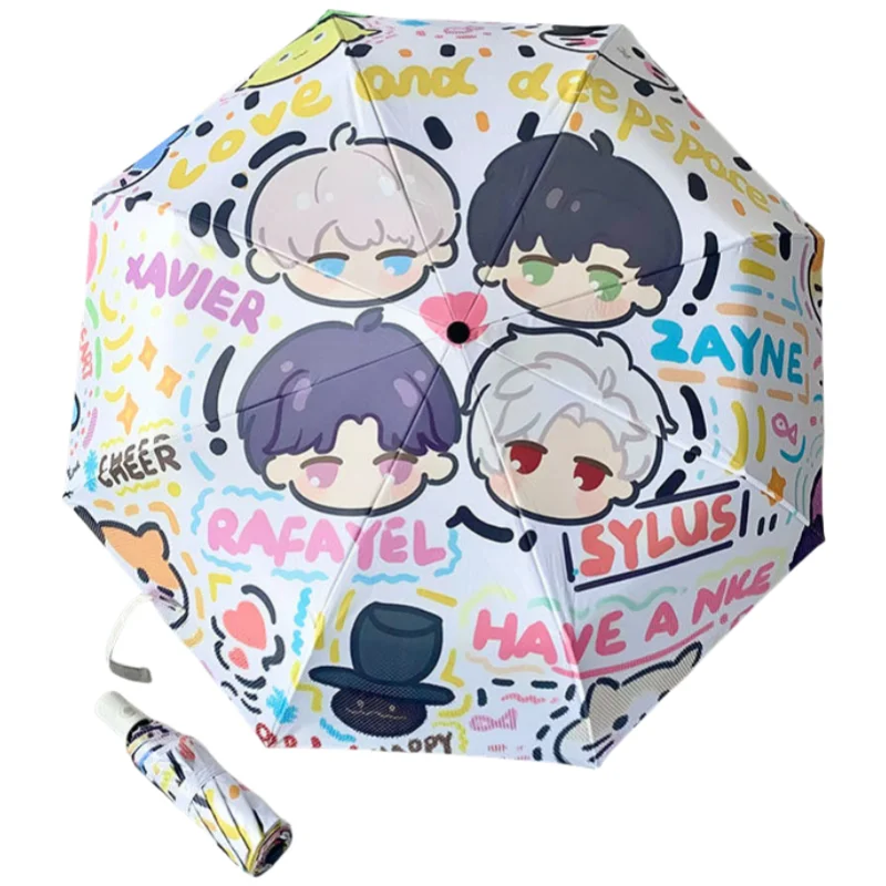 Love and Deepspace Q version anime character two-dimensional cartoon folding umbrella creative cute sun protection parasol gift