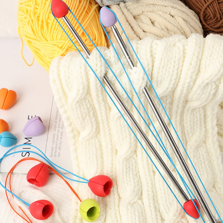 2PCS Anti puncture needle cap needle blockage color needle double pointed needle plug Handmade knitting needle tool