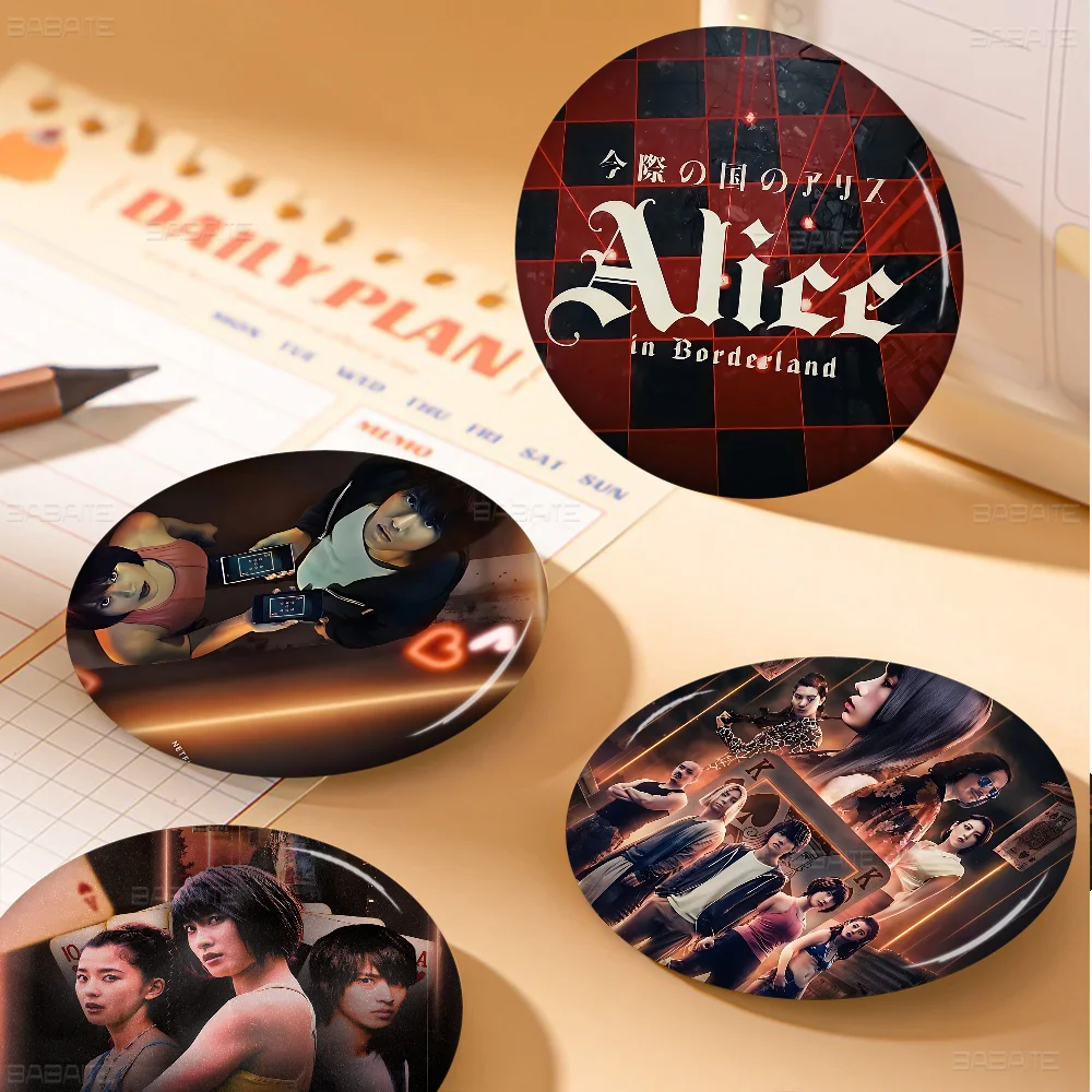 Hot TV Alice In Borderland 32/44/58MM Customizable Button Pins Cute Funny Creative Badge Jewelry Decor Gifts For Friends