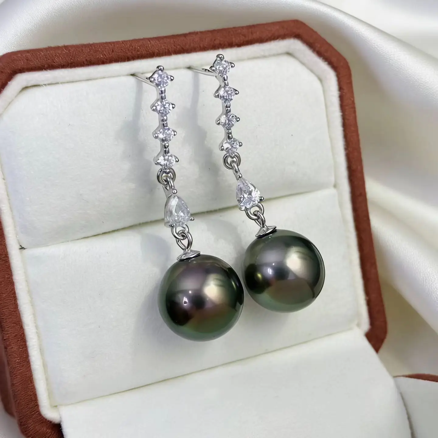 

Wholesale S925 Sterling Silver Earrings Mount Findings Settings Base Mounting Parts Accessory for 9-11mm Pearls 5 pairs/lot