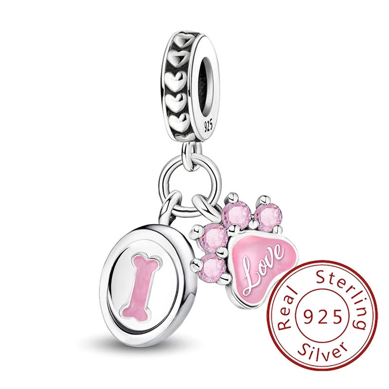 

925 Sterling Silver Travel Flower Pink Zircon Series Charms Beads Fit Diy Bracelet Bangle Making Gift Of High Quality Jewelry