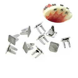 Dental Orthodontic Lingual Retainer,Bite Turbos Opener,Builder, Double Wings, Tongue Tamers, Bondable Hinge, Mesh Base, 100 Pcs