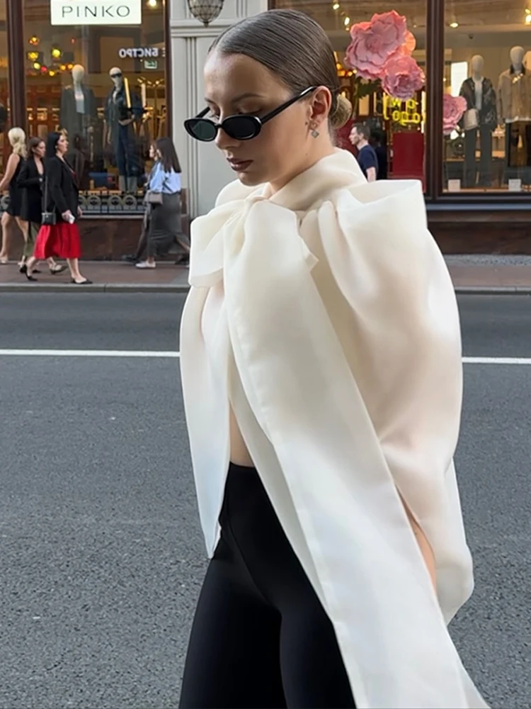 Fashion Women Top Sleeveless Bow High Collar Tunic Female Vest Solid Elegant Summer Chic Lady Streetwear 2026 Office
