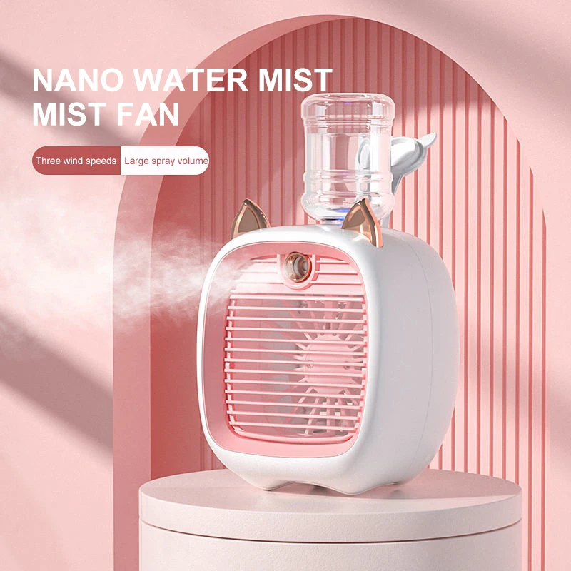 Портативный мини-кондиционер 2400 мАч Настольный вентилятор увлажнитель очиститель домашний Кемпинг путешествия USB Перезаряжаемый 3 скорост...