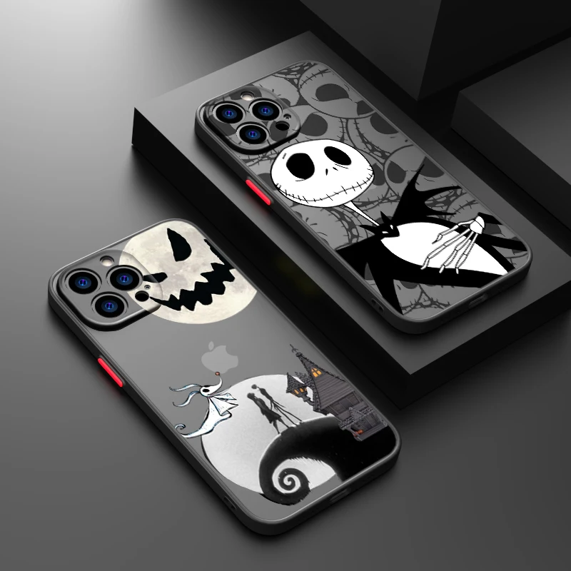 Nightmare Before Christmas For Apple iPhone 15 14 13 12 Mini 11 XS XR X 8 7 Pro Max Plus TPU Frosted Translucent Phone Case