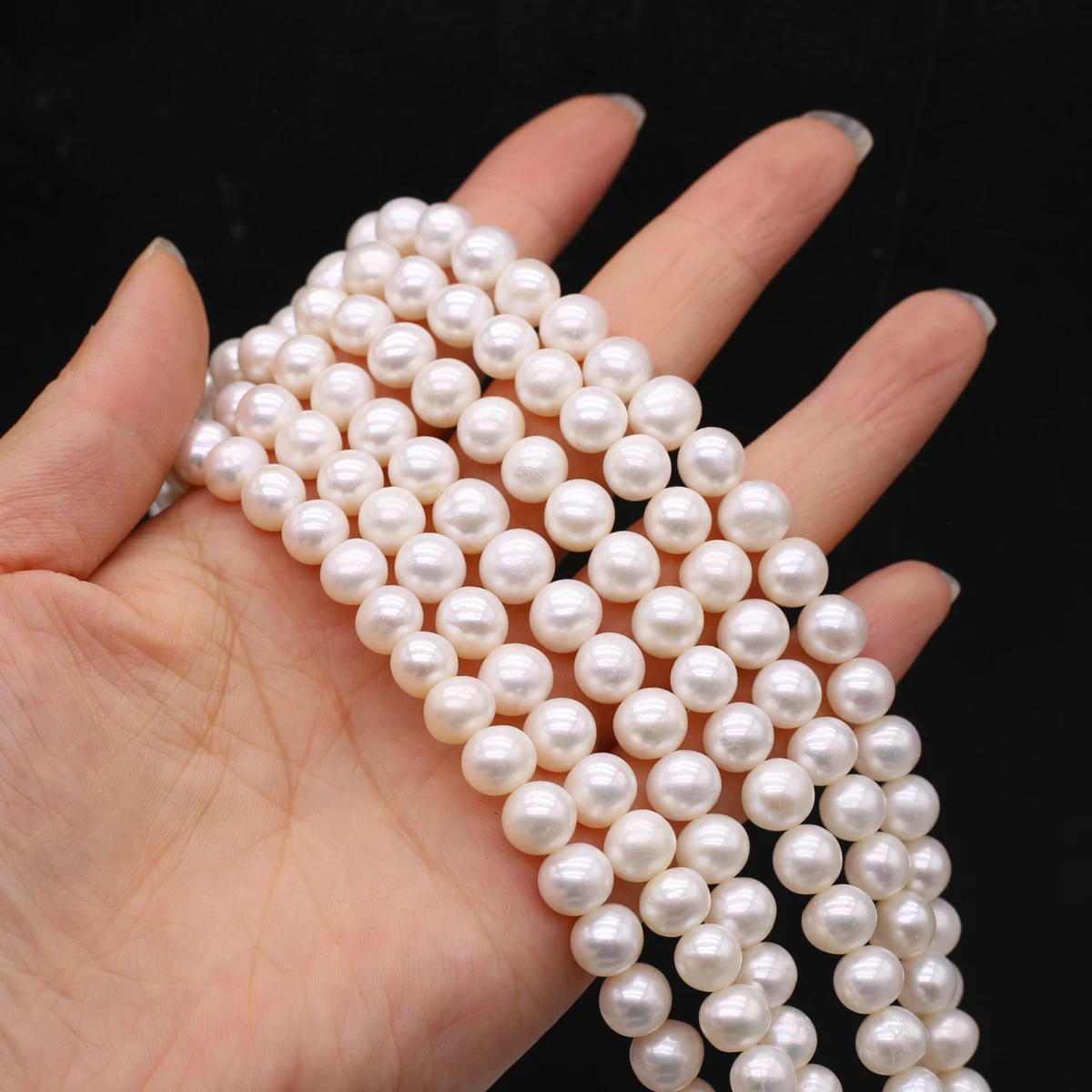 

AAAA 8-9mm Near-Round High-Quality Natural Pearl Semi-Finished Beads for Jewelry Making DIY Necklace Bracelet Accessories 36cm