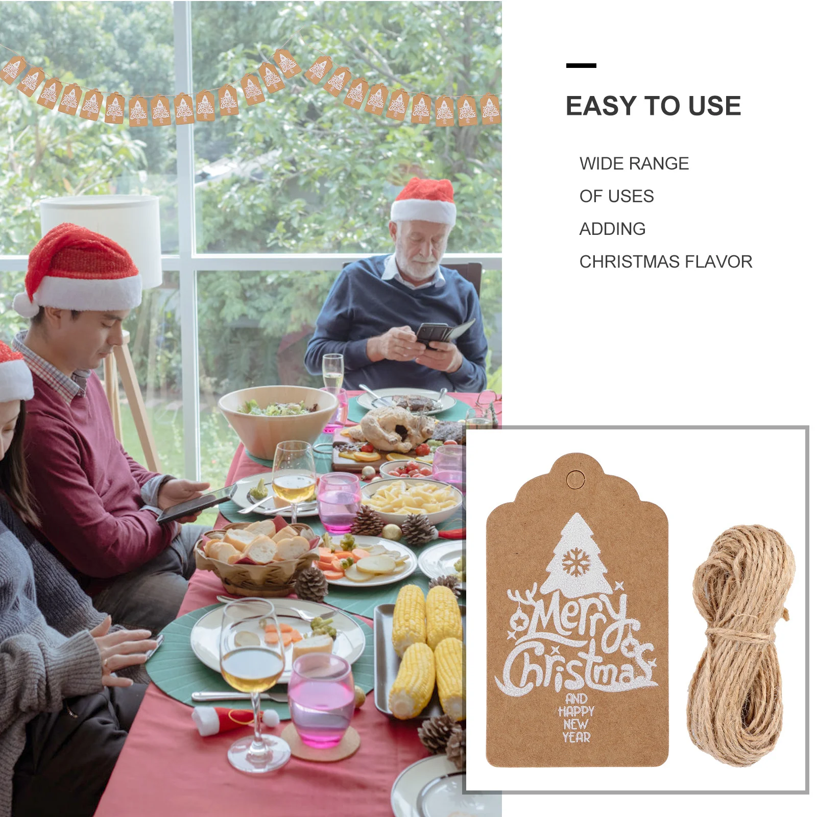 100 قطعة هدية عيد العلامة مجموعة أنيقة عيد الميلاد ورقة بطاقات مع حبل للتغليف الحاضر DIY بها بنفسك سجل القصاصات الديكور هدايا الحفلات #5