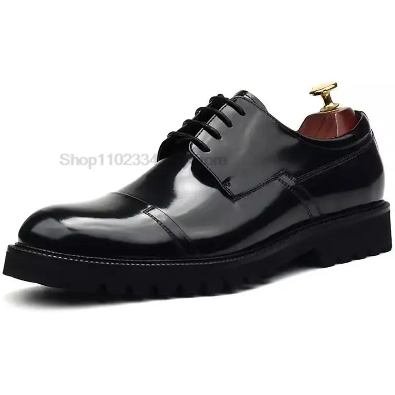 HNXC Men\'s Oxfords Genuine Leather Wedding Party Office Formal Oxford Shoes Handmade Lace Up Dress Shoes For Men High Quality