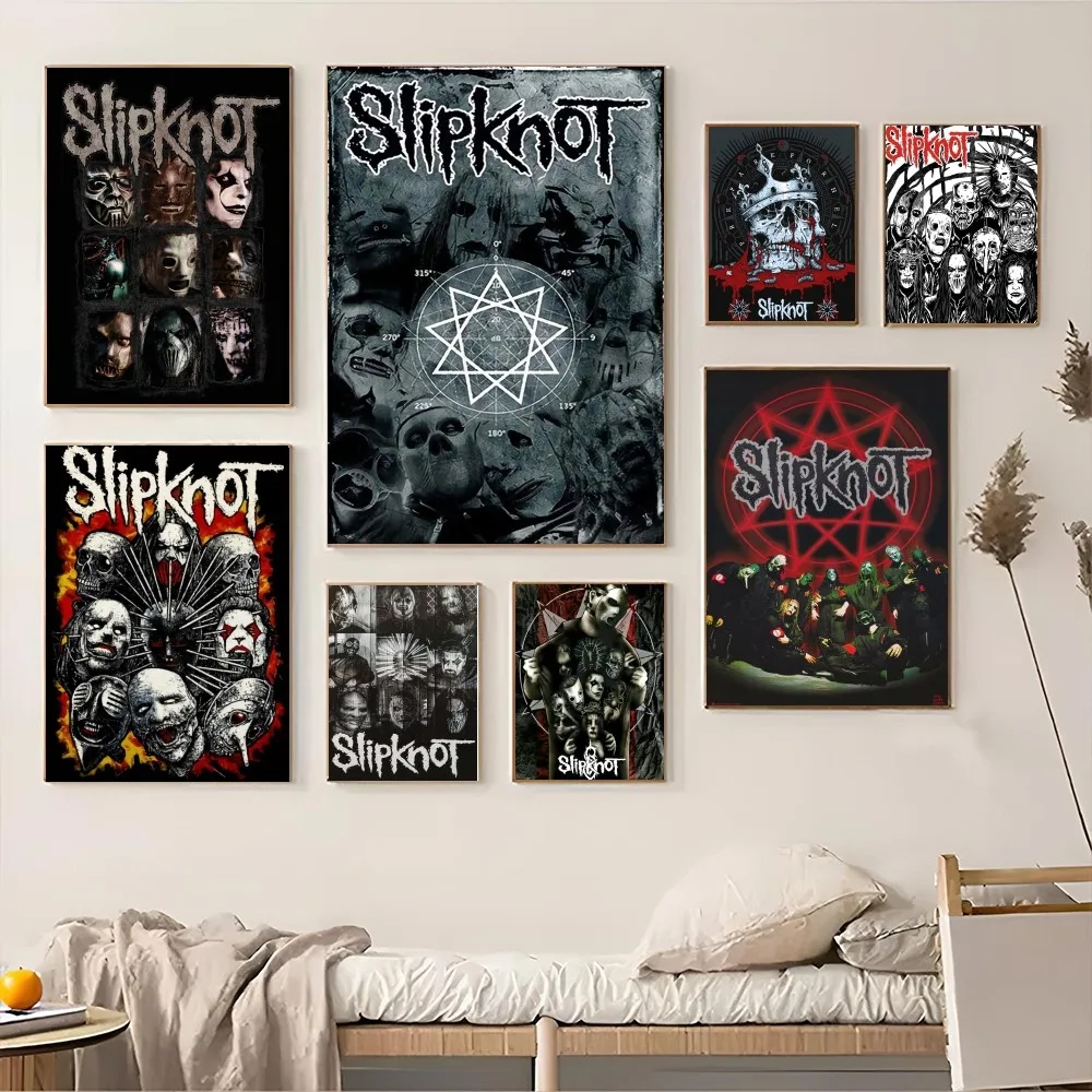 1PC Print Poster Paper Waterproof HD Sticker Heavy Metal Rock S-Slipknot Band Bedroom Entrance Home Living Room Bar Wall Decor