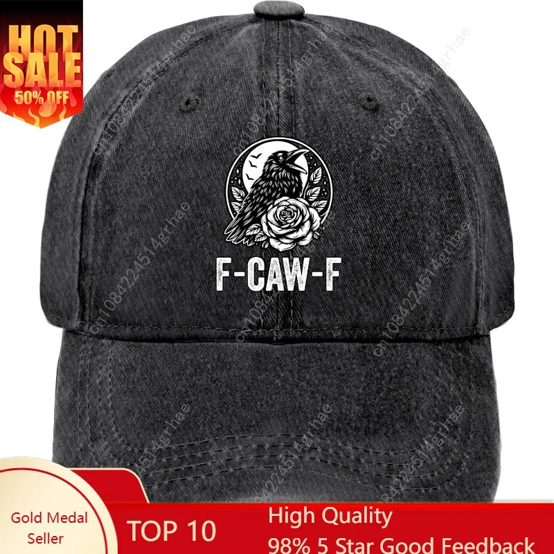 

Funny F-Caw-F Crow Funny Crow Hats for Women Soft Washed Distressed Baseball