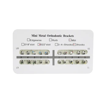 10Packs orthodontic brackets braces MBT 3/345 hook Mini/standard 0.022 elbow white pad