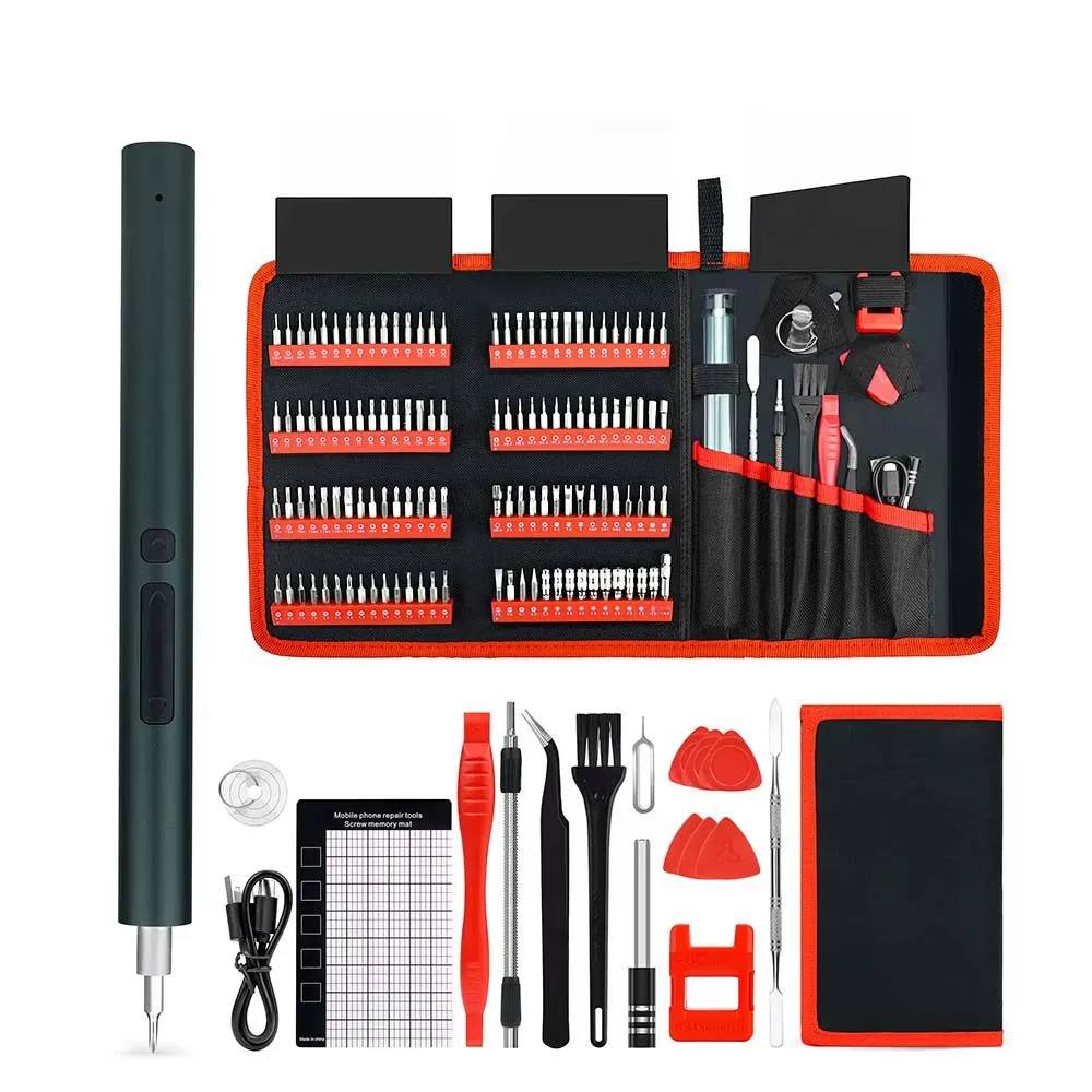 B40 137 in 1 Precise Electric Screwdriver Set with 120 Bits, 2 Gears Torque Portable Magnetic Repair Tools Type-C Fast Charging