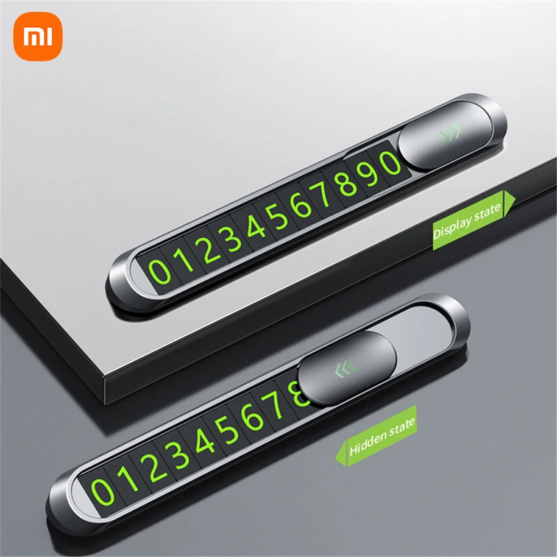 Xiaomi Youpin Temporary Parking Card Phone Number Card Car Sticker Car Accessories Luminous Metal Alloy Phone Number Car Sticker