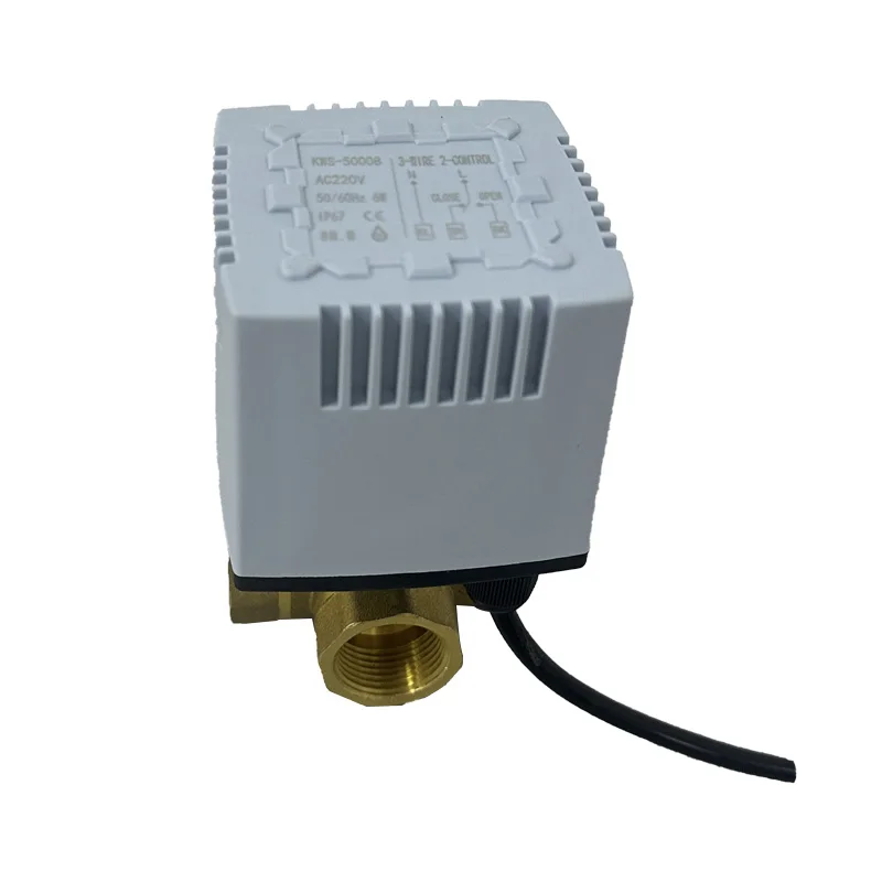 Large Torque 8N.M Three-wire Two-control Electric Ball Valve IP65 Waterproof 3-Way Motorized Thread Ball Valve