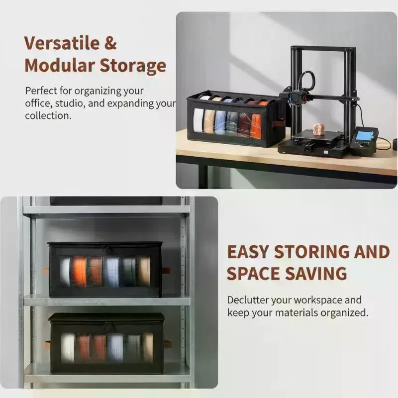 Filament Storage Box - 3D Printer Filament Storage Containers, 3D Printing Accessories Holder Rack For Home, Office Workshop