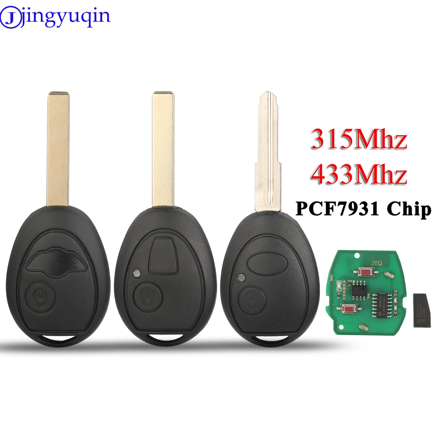 

jingyuqin 315/433Mhz Remote Car Key Fob For Bmw Mini Cooper R50 R53 MG7 For Land Rover Discovery 1999-2004 Transponder PCF7931