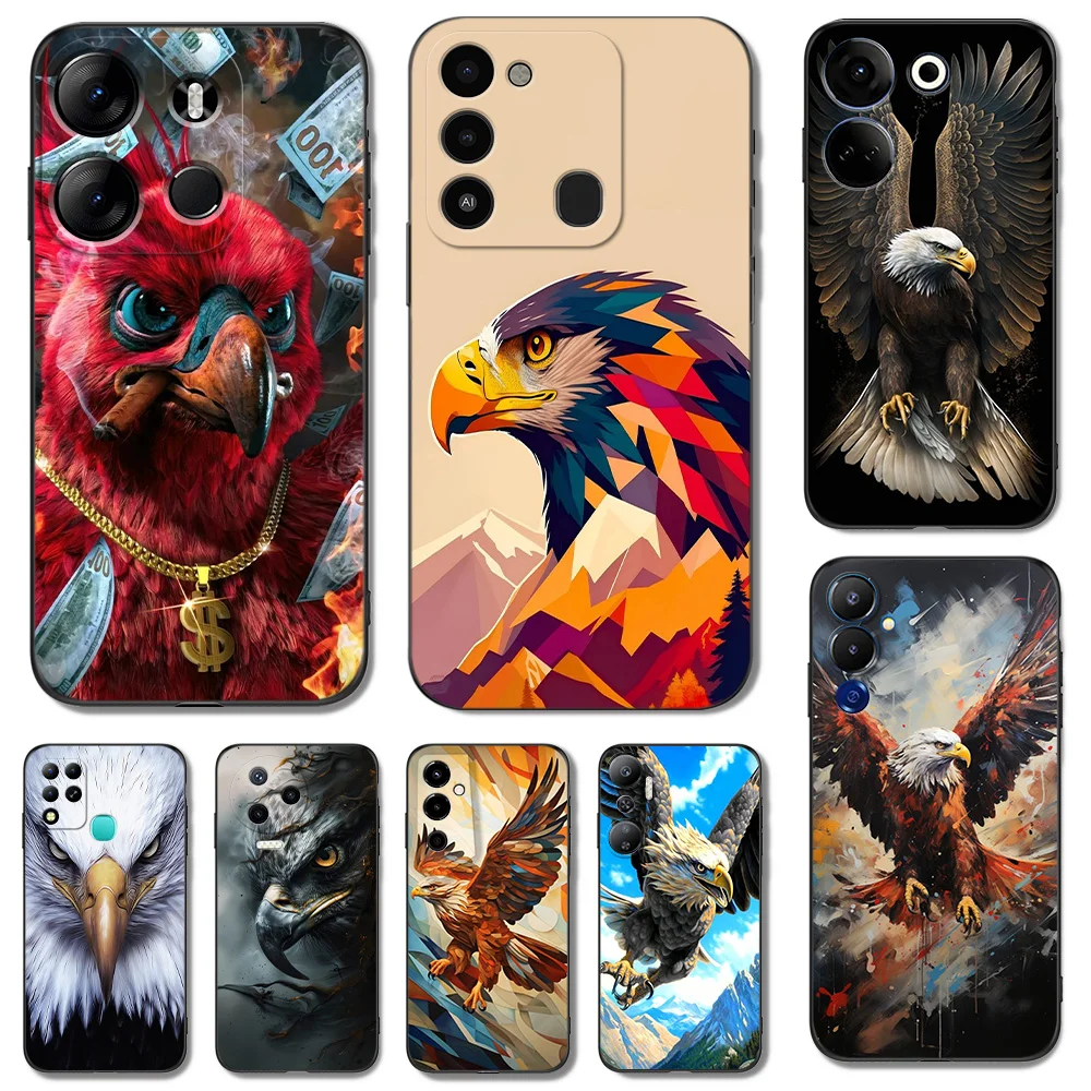 BLACK TPU CASE FOR TECNO SPARK GO 2023 2022 9 8 10 PRO 10C POP 7 6C POVA 4 NEO 2 5 COVER Soaring Eagle