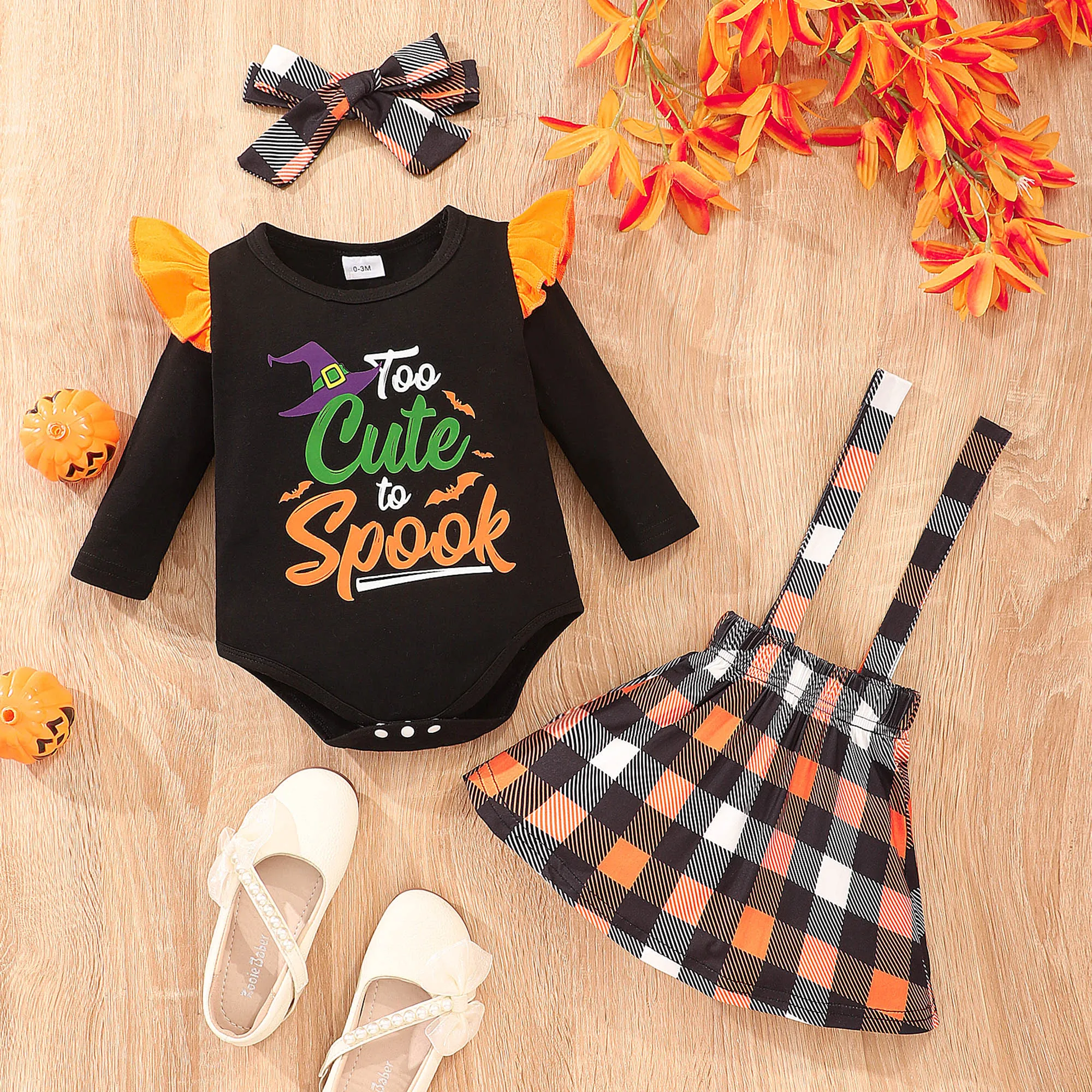 New Halloween Baby Clothes Newborn Romper Horror Theme Pumpkin Bat Ghost Summer Autumn Infant Set Baby Boy and Girl Outfit 3-18M