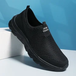 Sapato desportivo de malha respirável masculino, sapatilhas confortáveis, corrida, caminhada, tênis, casual, macio