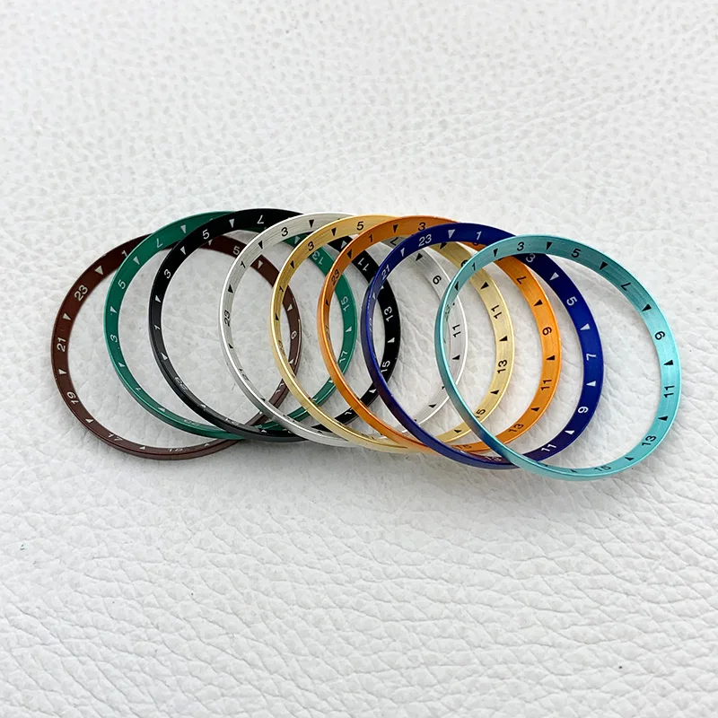 Mod 30,5 * 27,5 mm 24 ore Indice Orologio in rame Anello capitolo per SKX007 SRPD53 NH35 NH36 Cassa dell'orologio con movimento Sostituisci la parte dello strumento