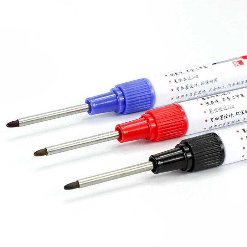 Y1UB Red, Black, Blue Carpenter Pen Hardware Decoration for Doodling