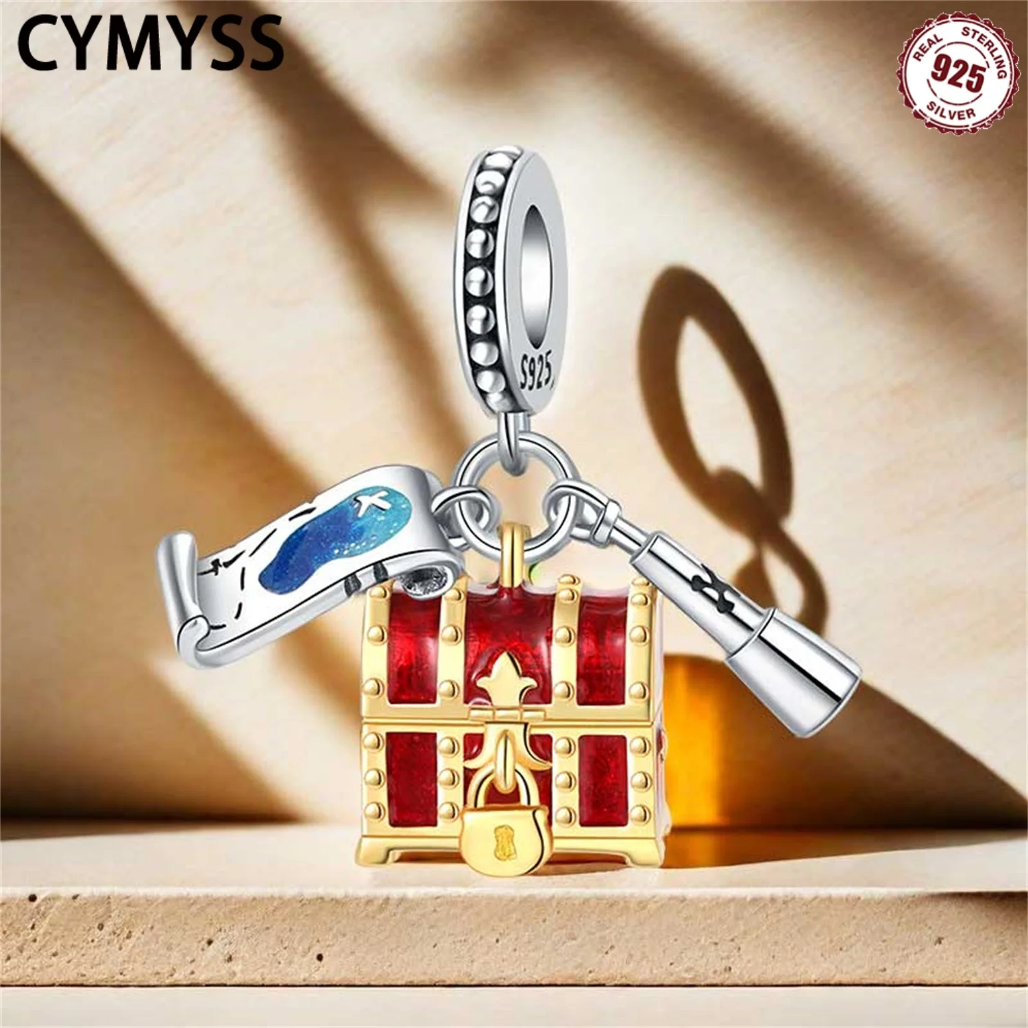 

CYMYSS 2025 New S925 Sterling Silver Treasure Map Flashlight Pendant Simple Boutique Birthday Party Gift Women's Trend Pendant