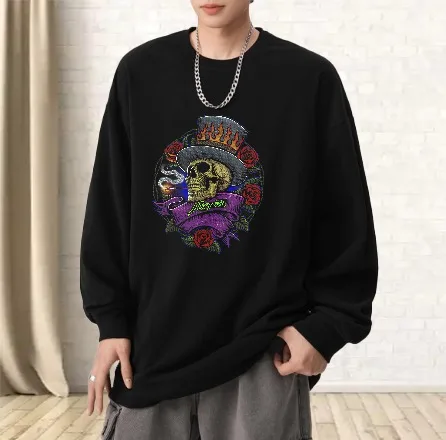 

Футболка для мужчин, осенняя футболка Harajuku Oversize, повседневная футболка с длинными рукавами и графическим рисунком, футболка с круглым вырезом и принтом, спортивная мужская одежда