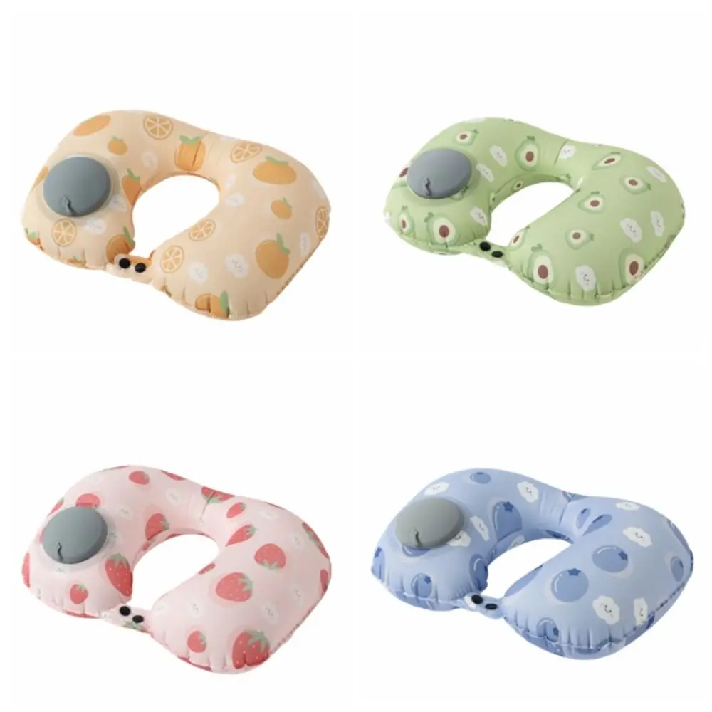 

Universal Inflatable U-Shape Neck Pillow Cartoon Portable Press To Inflate Pillow Compact Cooling Neckrest Pad Four Seasons