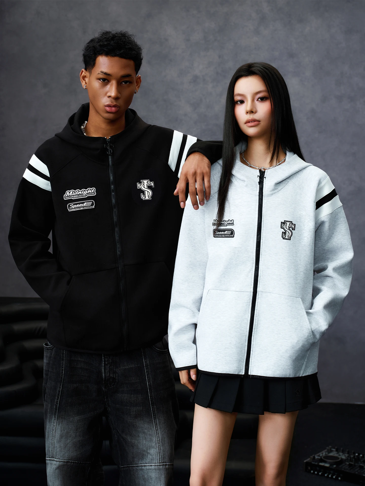 STK SmallTownKid Racing Air Layer Hoodie Long Sleeve Sweatshirt Trendy Personality Men's Fashion Clothing Breathable Deformat...