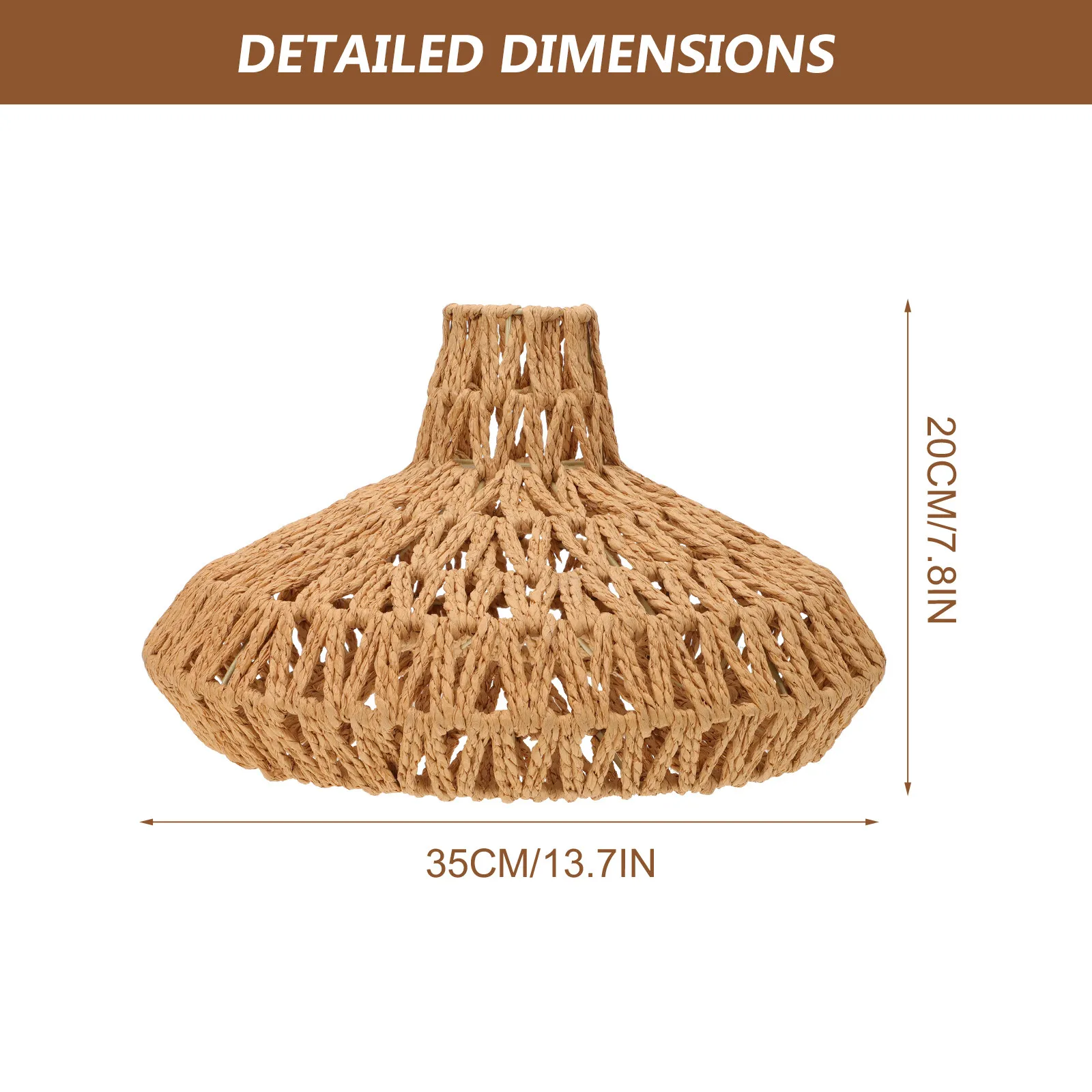 Hand Woven Simple Craft Lampshade Nordic Style Paper Weaving Ceiling Light Cover Decorative Lamp Accessory