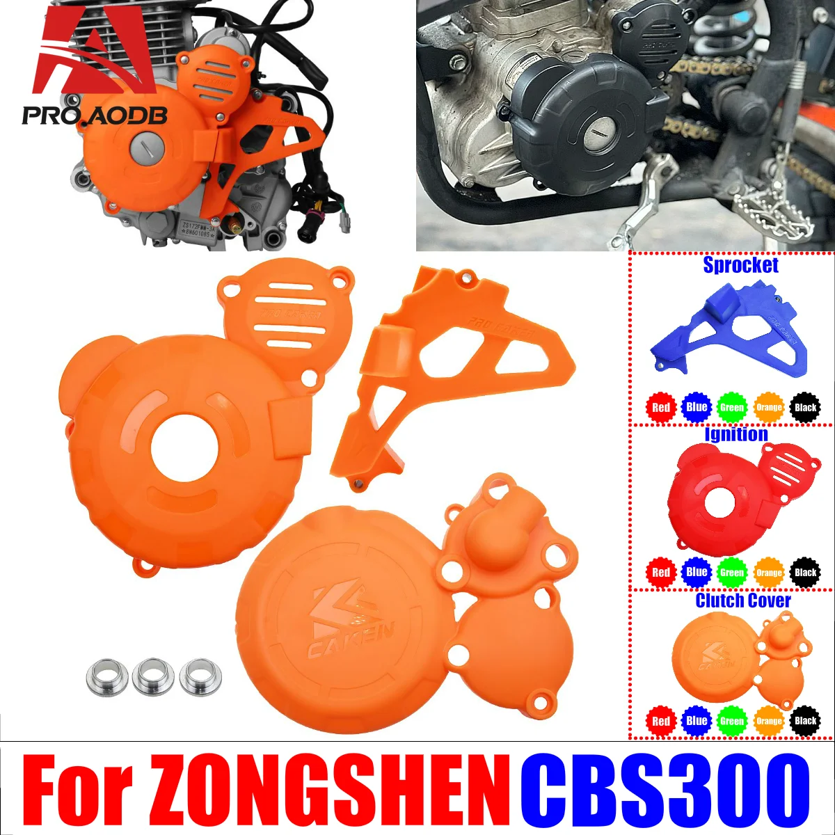 For Zongshen Motorcycle CBS300 KEWS K16 Zuumav K7 Engine Clutch Protector Ignition Guard Cover Sprocket Guards Cover