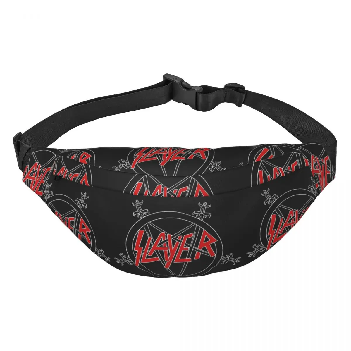 

Personalized Slayers Heavy Metal Rock Band Fanny Pack Women Men Cool Sling Crossbody Waist Bag Cycling Camping Phone Money Pouch