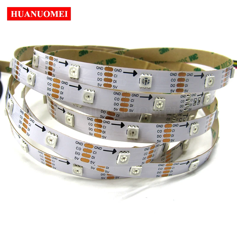5V 32LEDs/M SK9822 Addressable Digital LED Strip Light Room Decorations White PCB Non-waterproof IP20 Indoor Lamp Flexible Tape