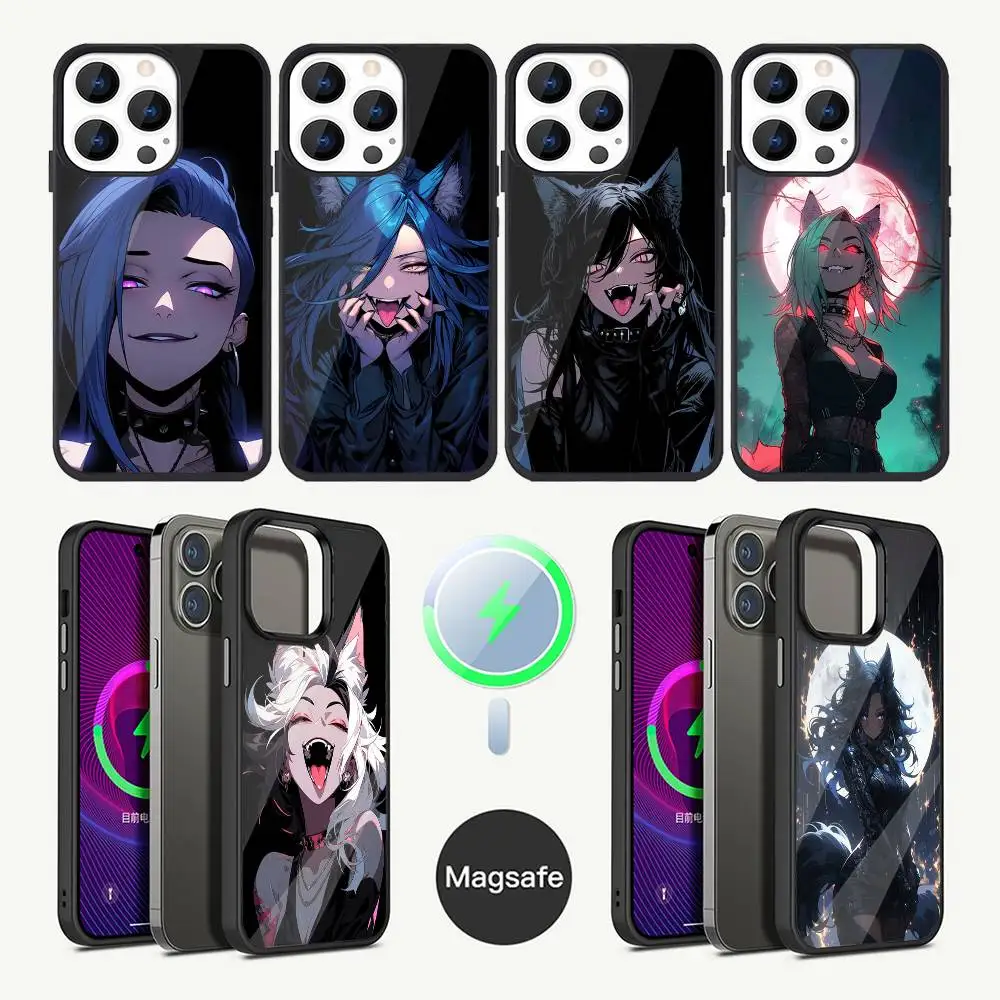 

Anime Fox Girl Phone Case For iPhone 16,15,14,13,12,11,Plus,Pro,Max Mini Magsafe Magnetic Wireless Charging