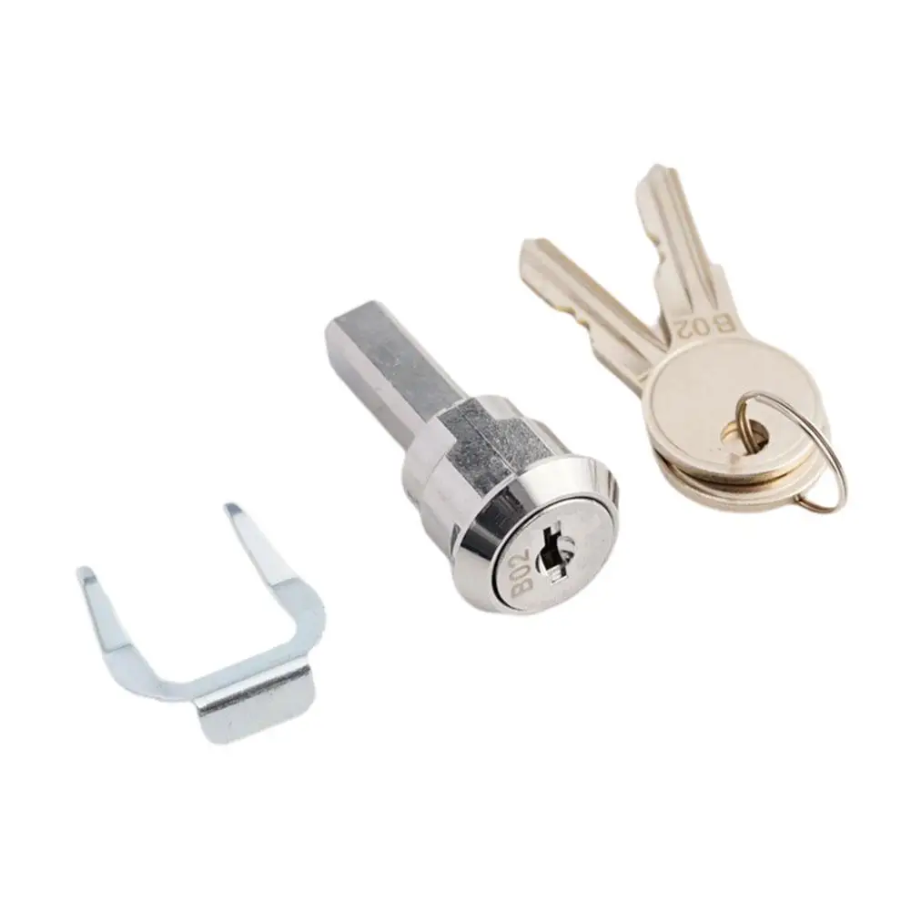 Universal Stainless Steel Toolbox Lock Set -1 Cylinder + 2 Keys + Fastening Tab,Toolbox Cabinet Drawer Lock Set Cabinet Hardware