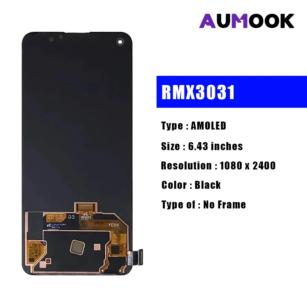 AAA+ OEM AMOLED For Realme GT Neo LCD Display Touch Screen Digitizer Assembly For OPPO Realme GT NEO RMX3031 LCD Display