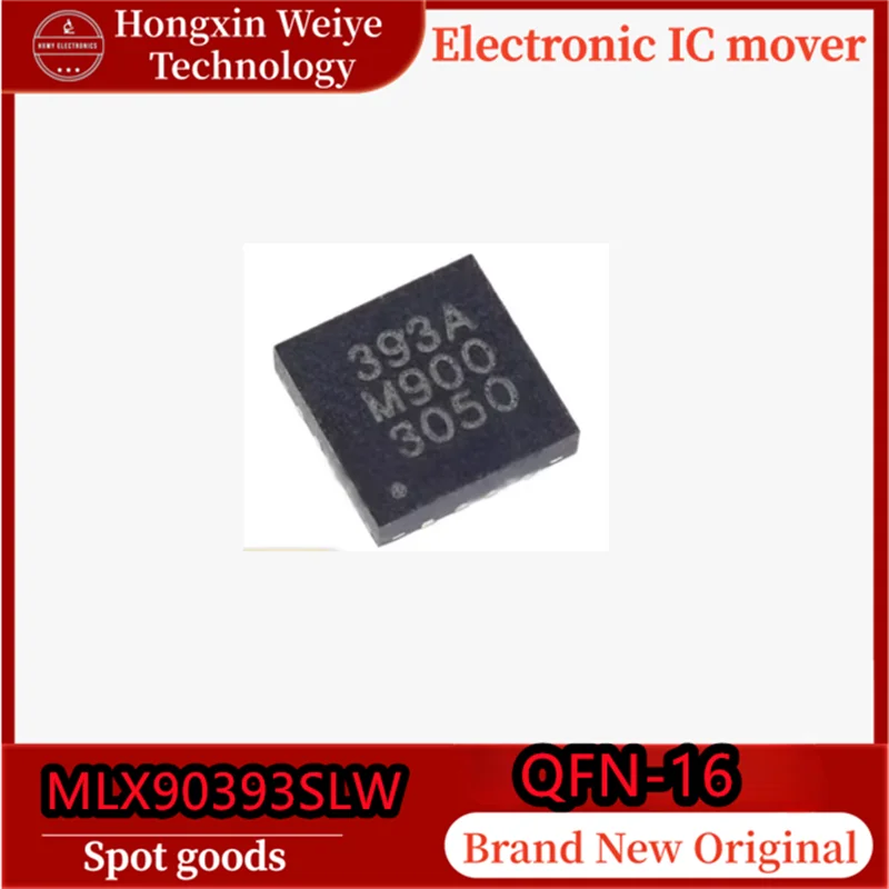 

(5/50 pieces) MLX90393SLW-ABA-011-RE silkscreened 393A QFN-16 magnetic sensor - compass core 100% original ship immediately
