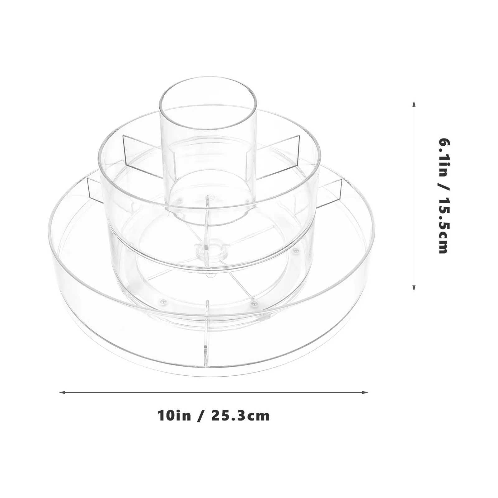 Desktop Cosmetics Holder 360 Degree Rotatable Makeup Storage Box Multi-Layer Transparent Organizer For Makeup Lipstick