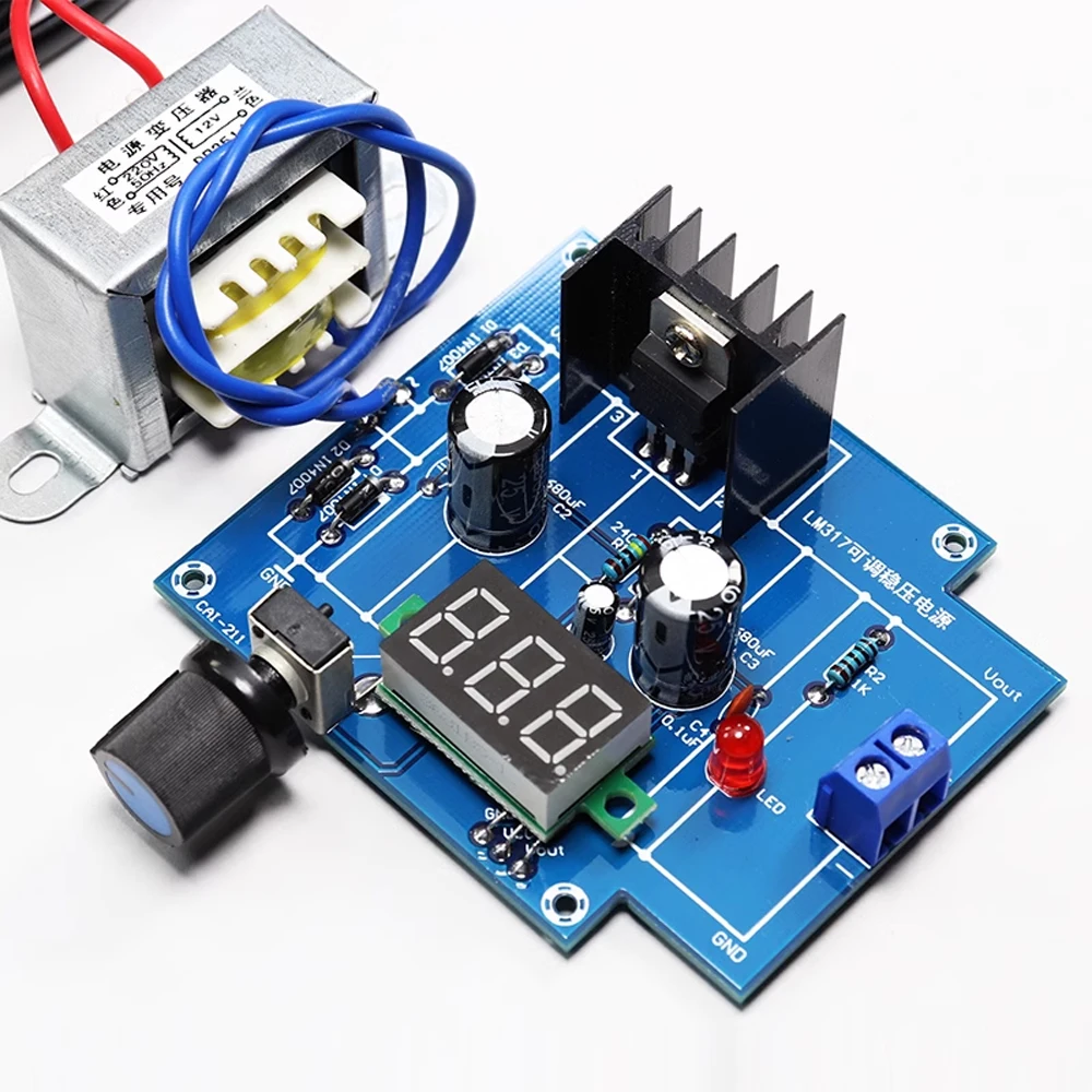 lm317 adjustable power supply kit 220V to 12V 2W power diy soldering project for Electronic Practical Training