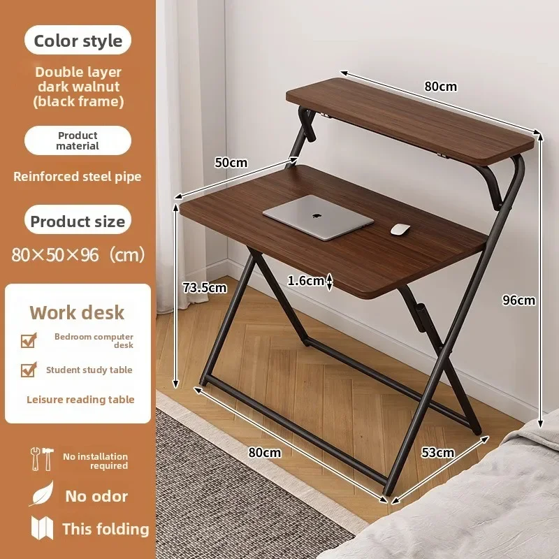 Household GoodsFoldable Desk Free Installation Computer Desk Student Home Writing Table Bedroom Bedside Small Table Simple Desk